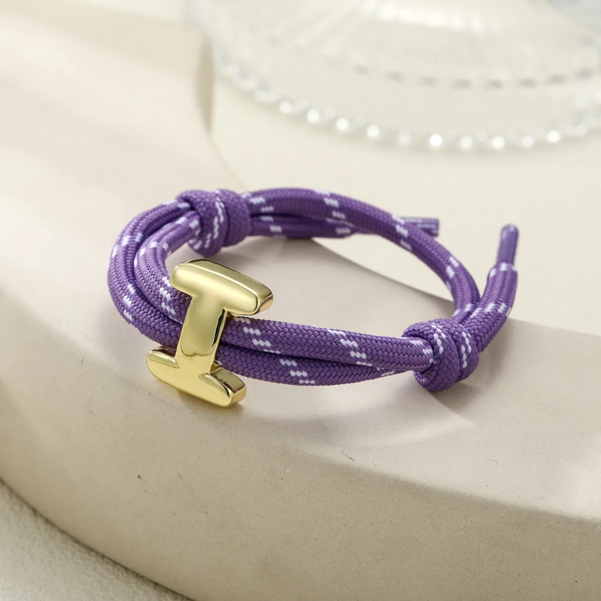 Letter I Cord Bracelet — view 1