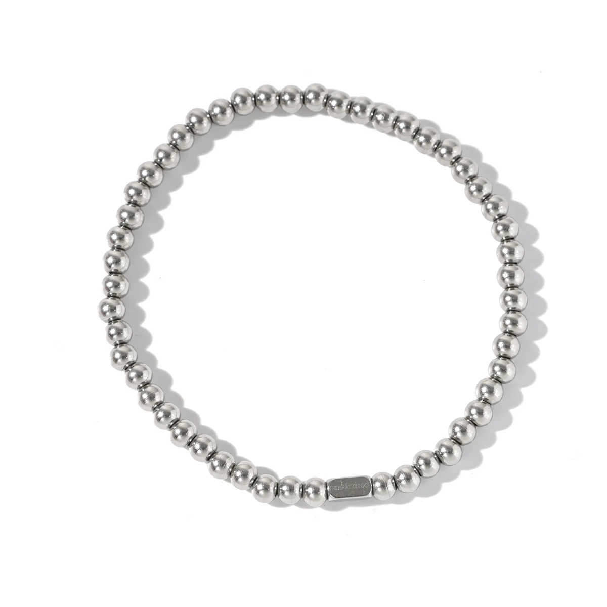 Cool Tone Round Bead Stretch Bracelet — view 1