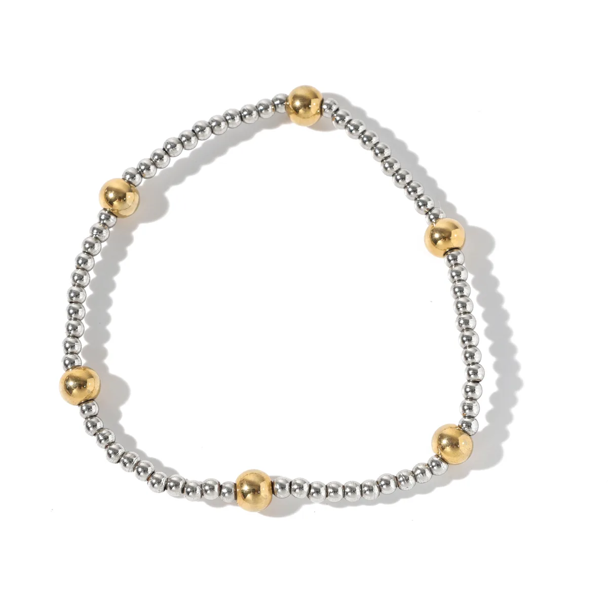 Two Tone Station Bead Bracelet — view 1