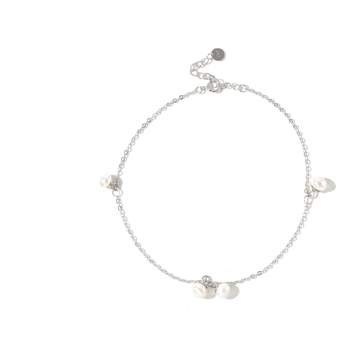 Delicate White Bead Cluster Bracelet — view 1