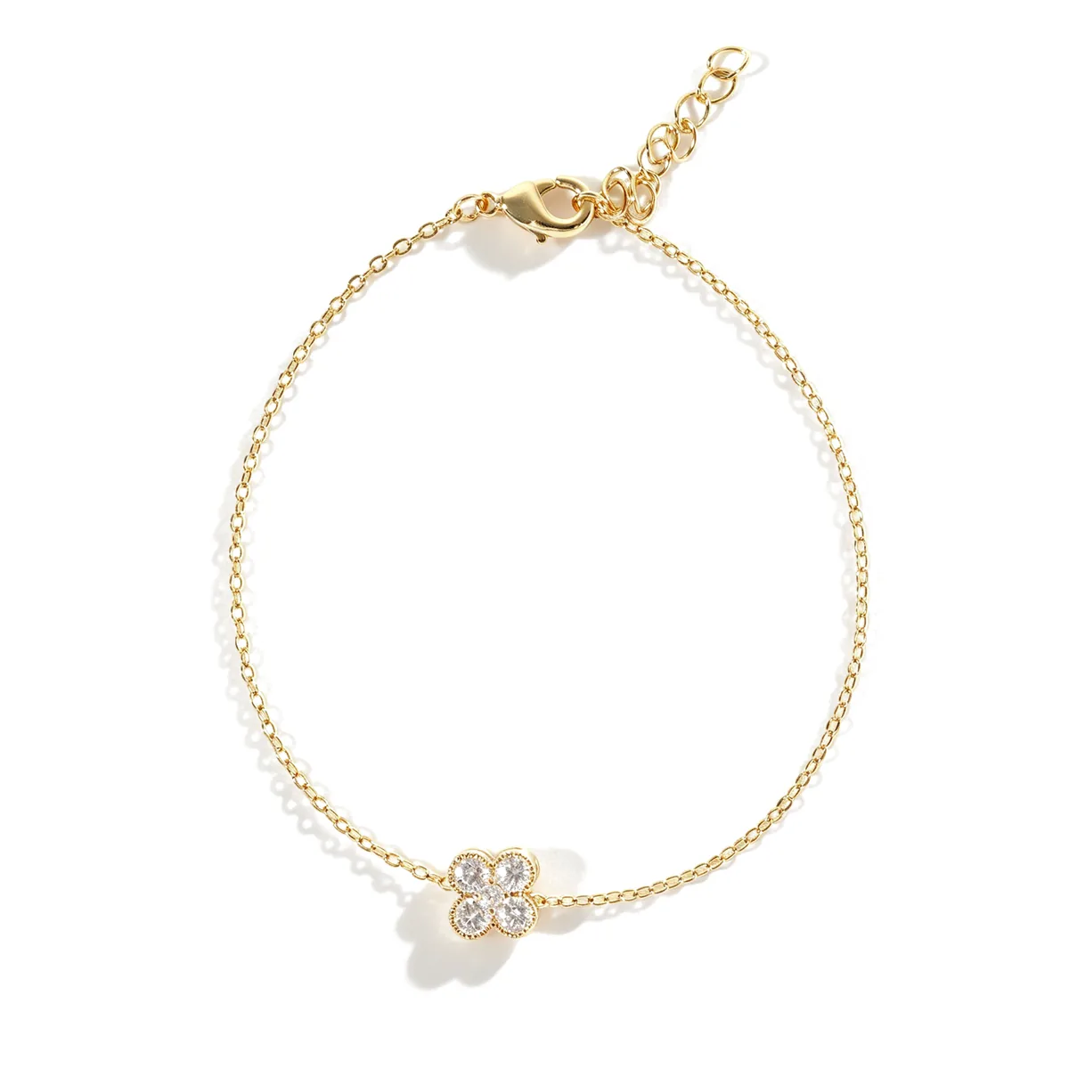 Four Petal Flower Chain Bracelet — view 1
