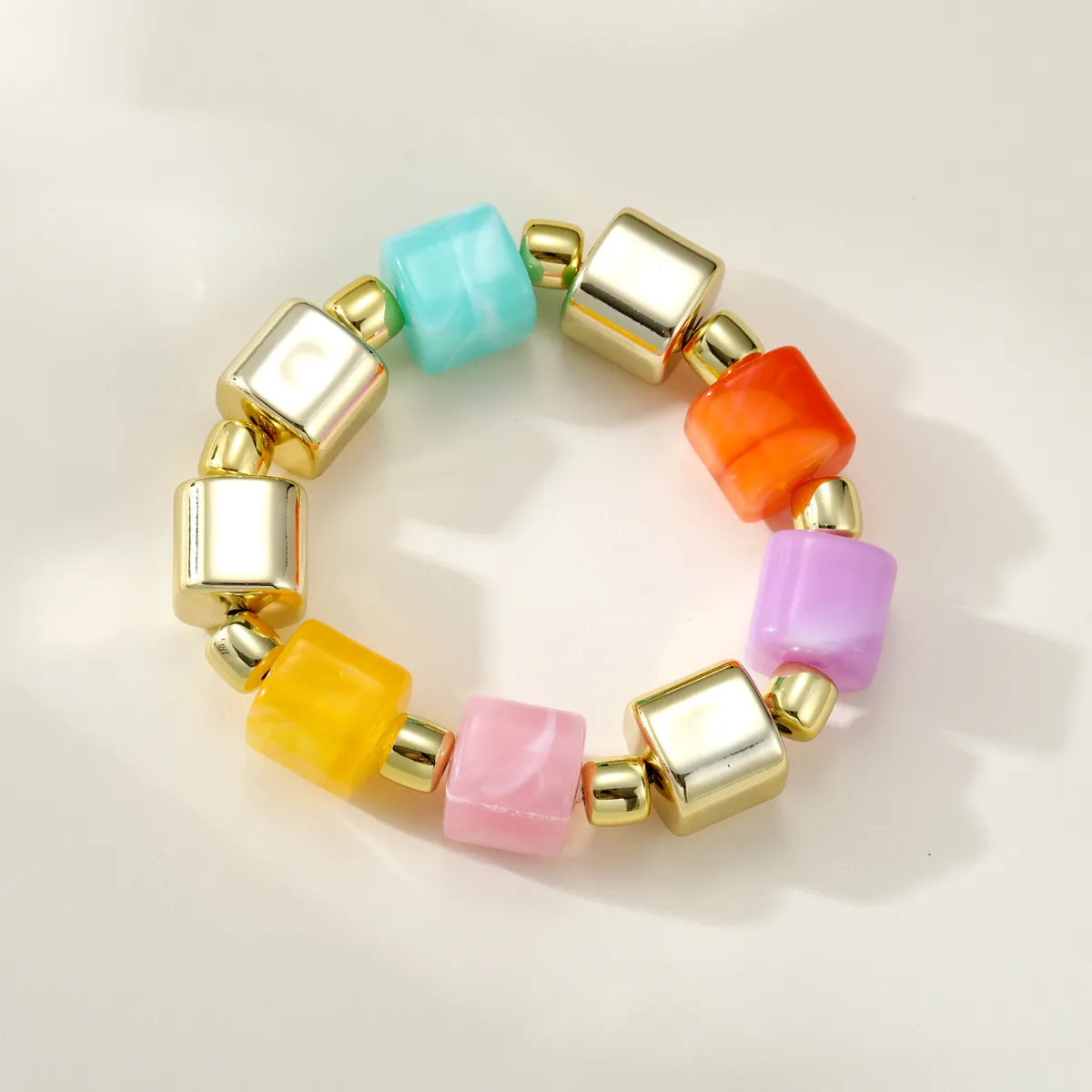 Color Block Cube Bead Bracelet — view 1
