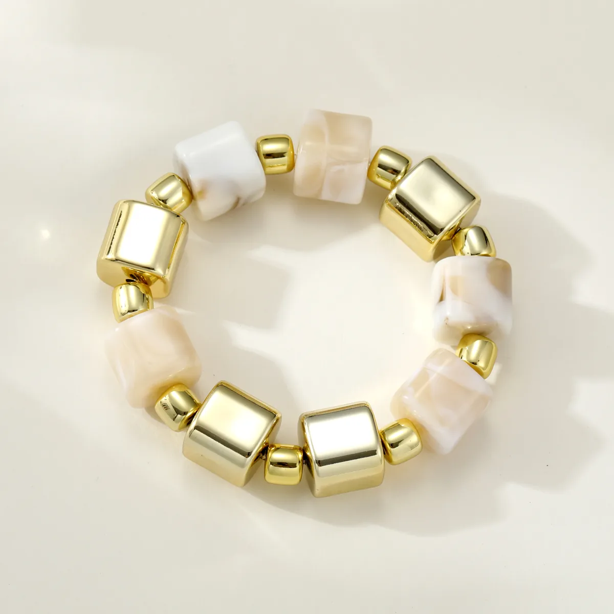 Neutral Cube Bead Bracelet — view 1