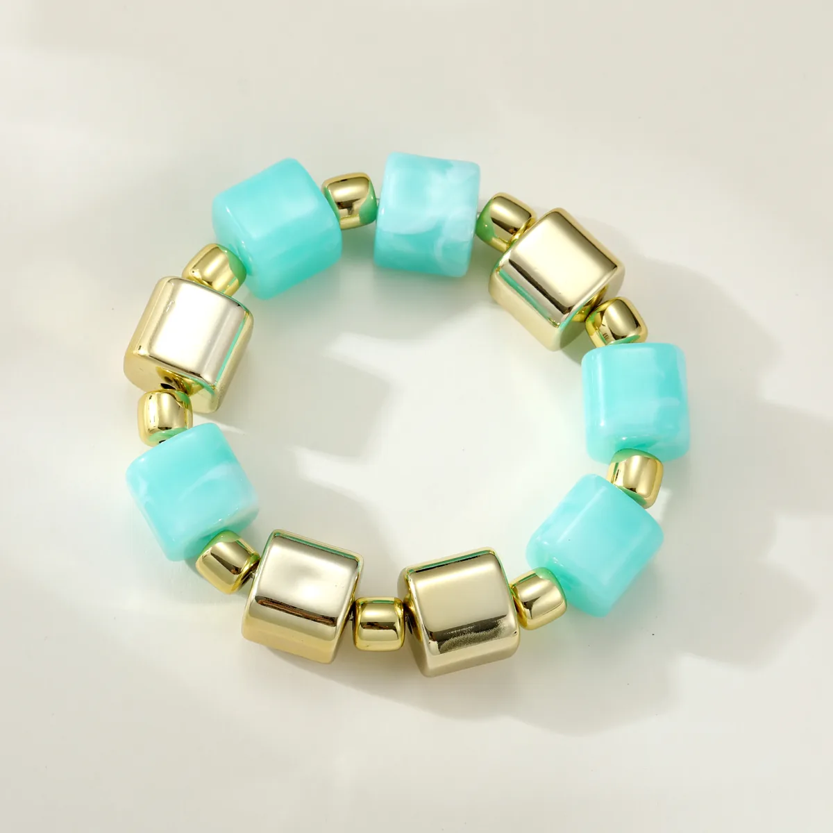 Aqua Cube Bead Bracelet — view 1