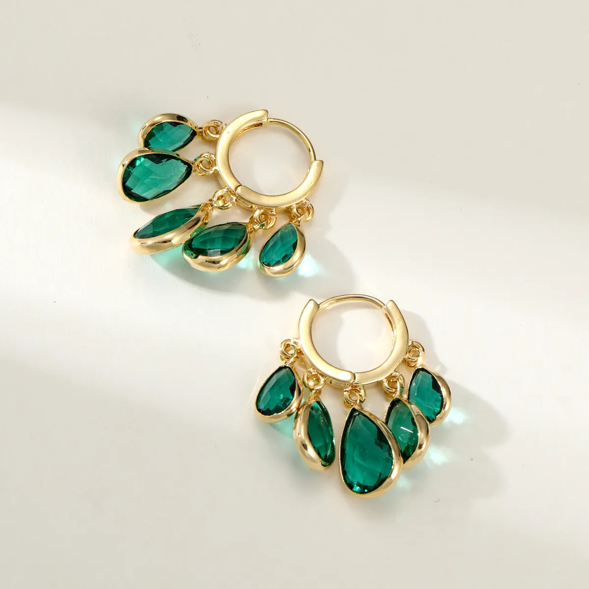 Leaf Fan Hoop Earrings — view 1