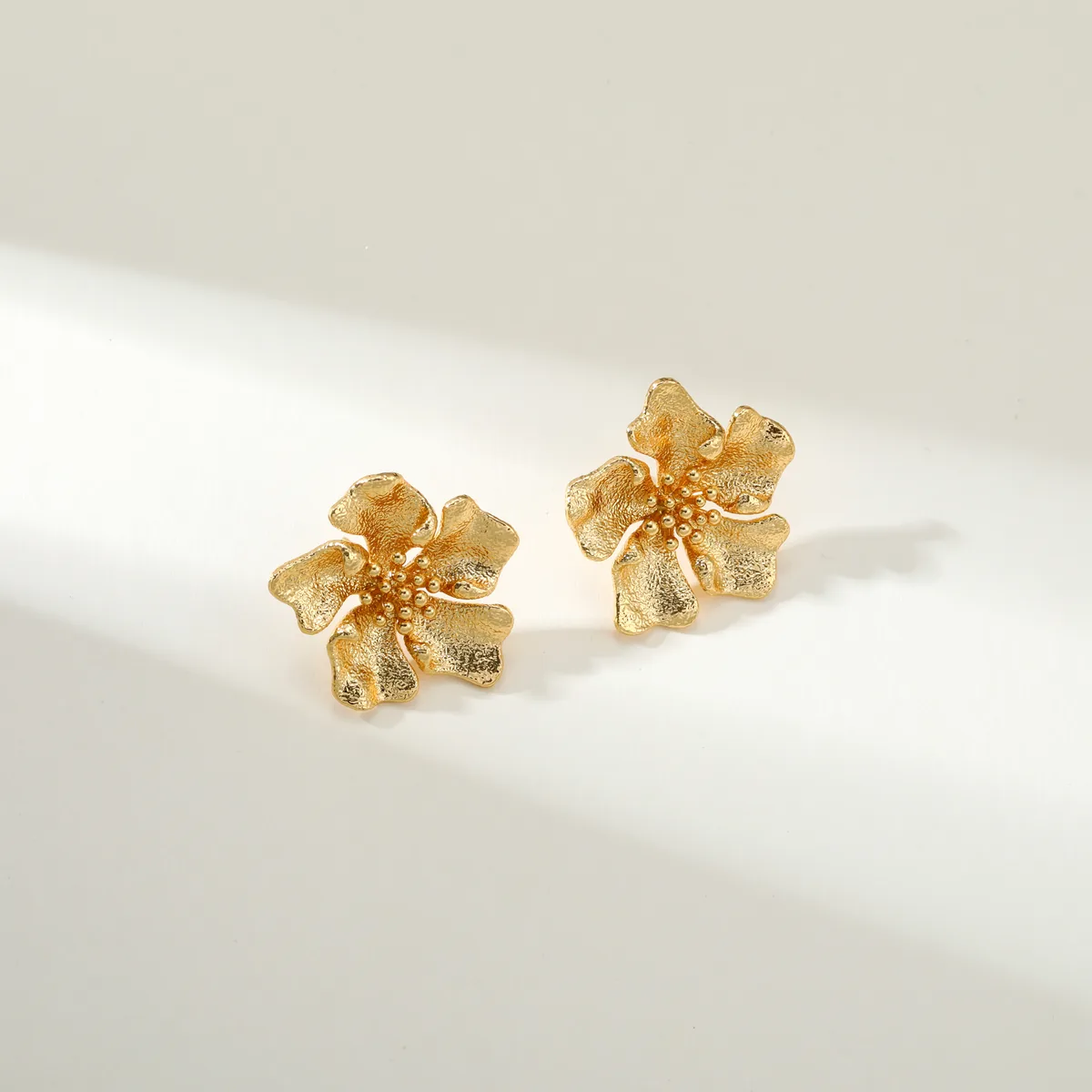 Ruffled Flower Stud Earrings — view 1