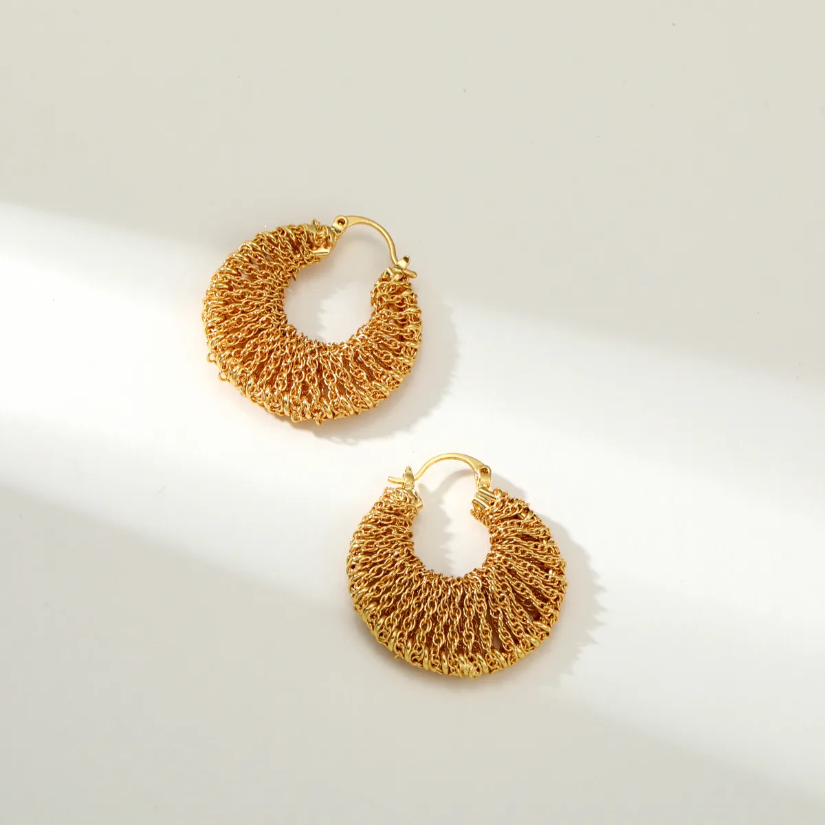 Woven Fringe Hoop Earrings — view 1