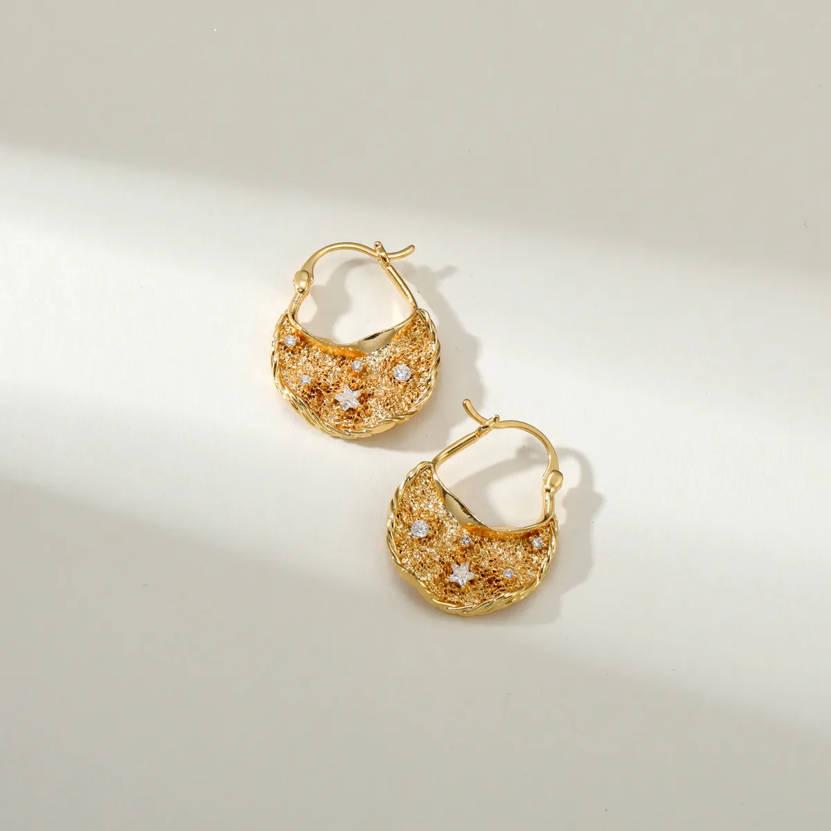 Star Lattice Hoop Earrings — view 1