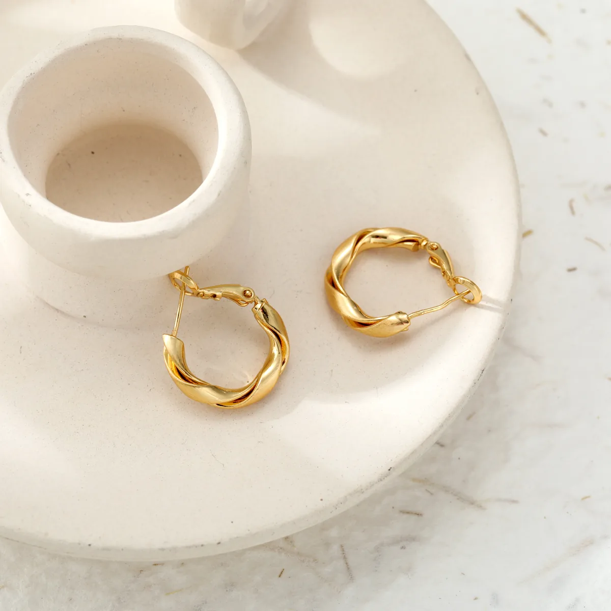 Sculpted Hoop Earrings — view 1