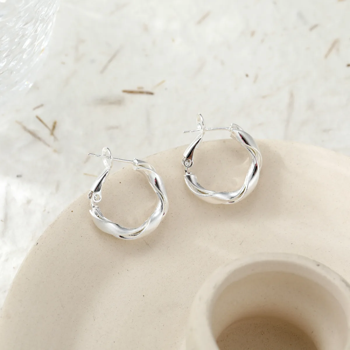 Sculpted Hoop Earrings — view 1