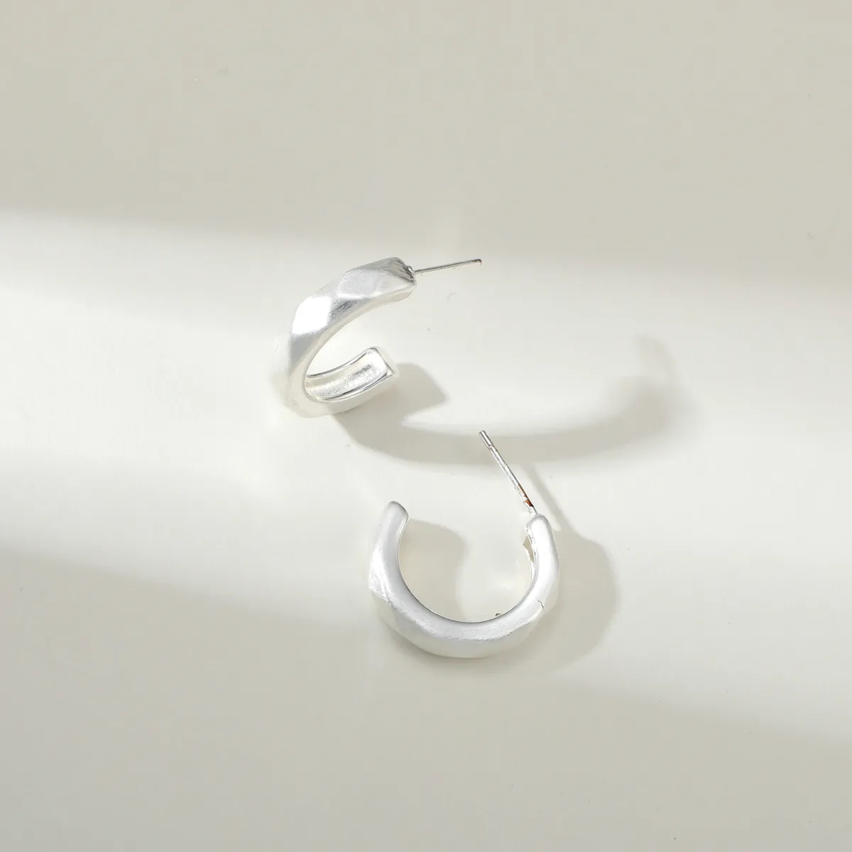 Folded Open Hoop Earrings — view 1
