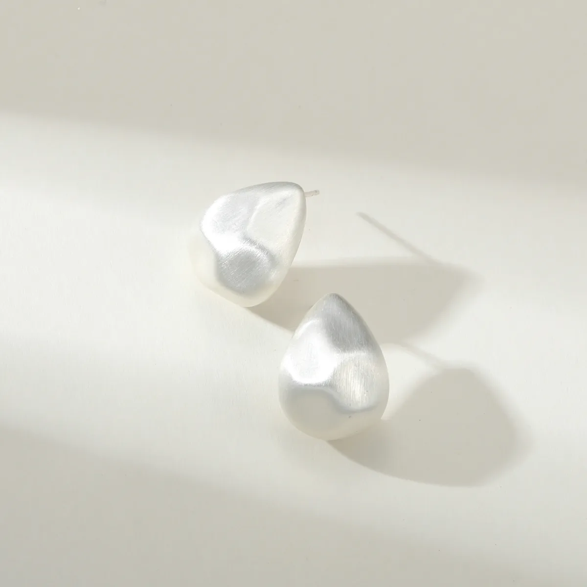 Organic Triangle Stud Earrings — view 1