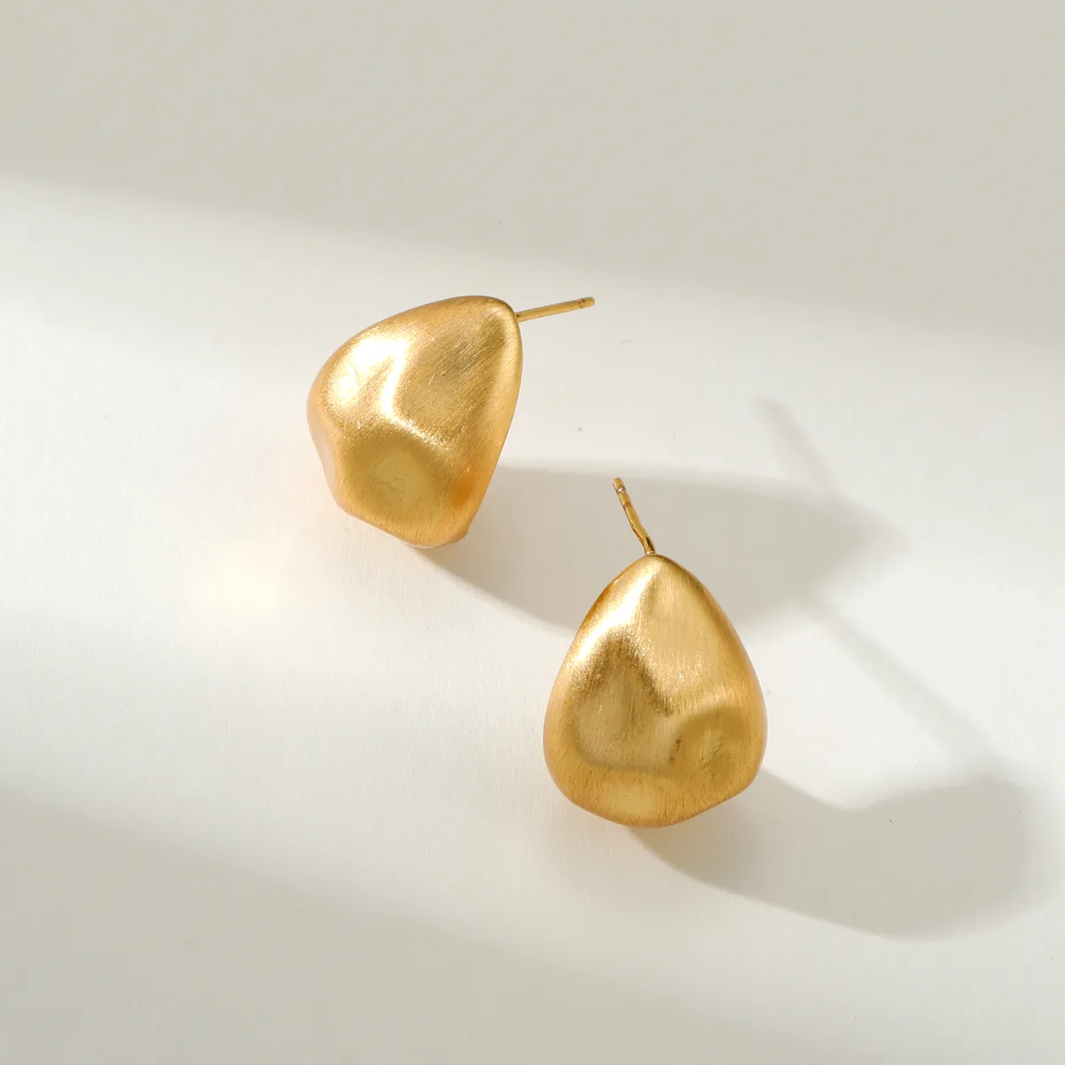 Organic Triangle Stud Earrings — view 1