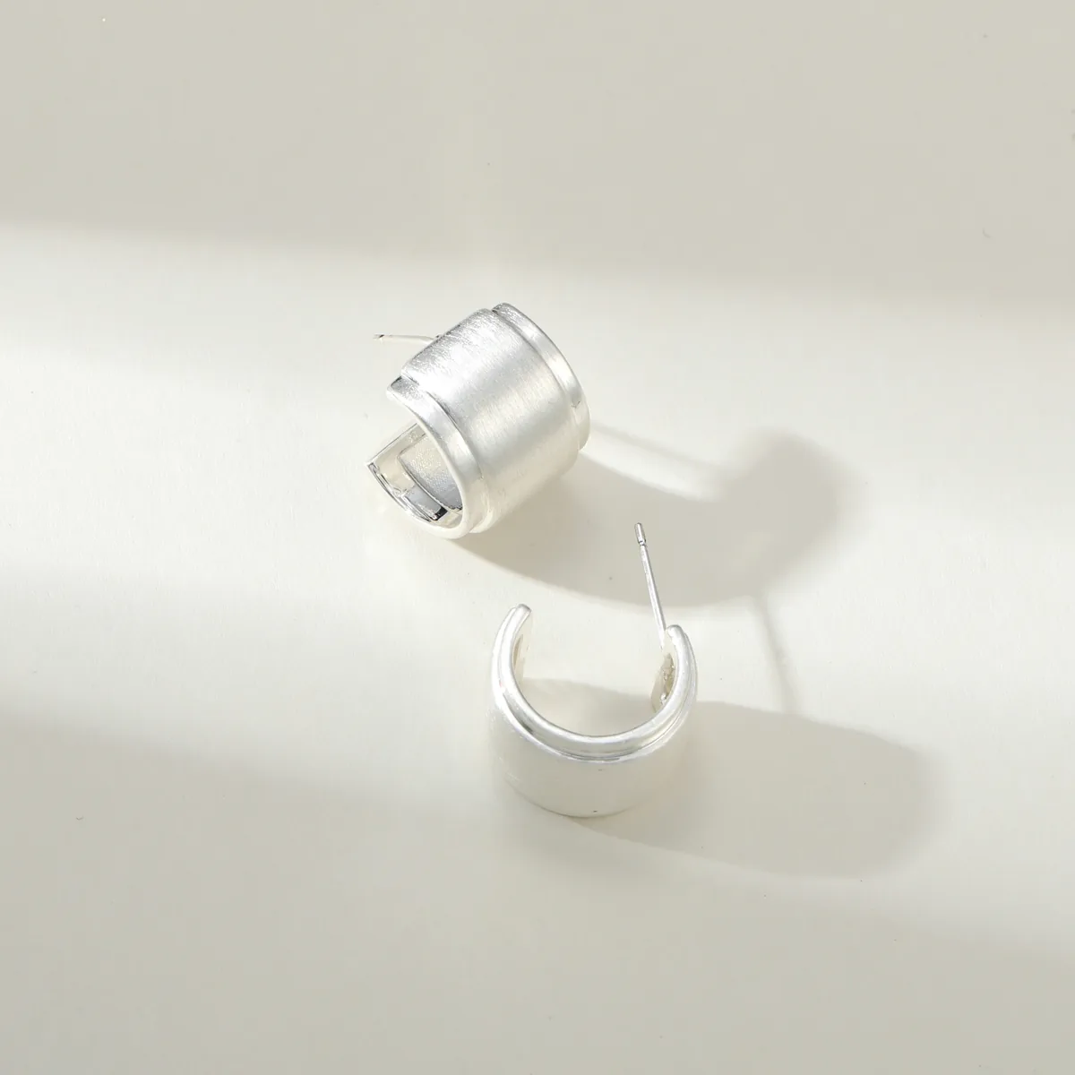 Wide Band Hoop Earrings — view 1