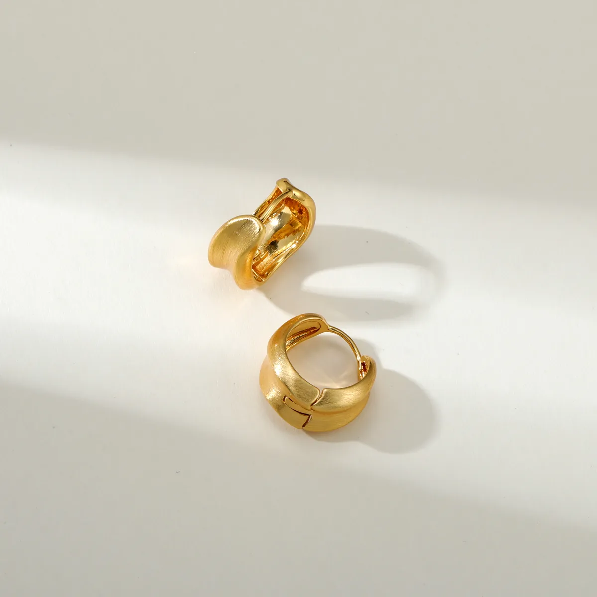Rounded Mini Hoop Earrings — view 1