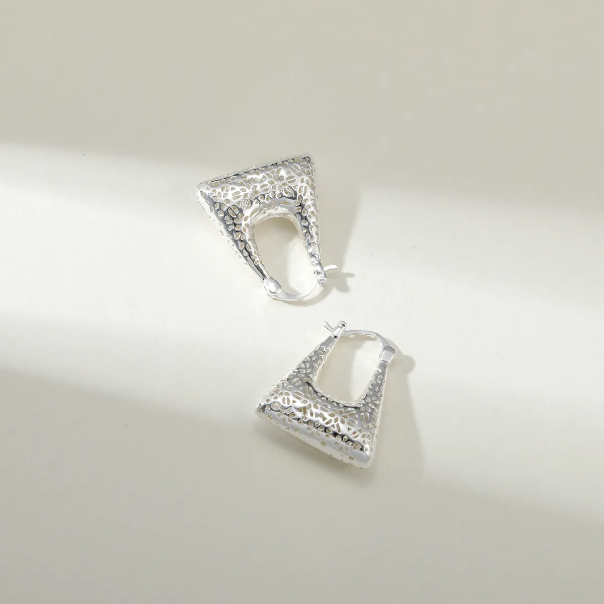Open Trapezoid Hoop Earrings — view 1