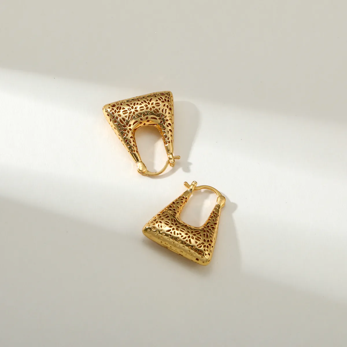 Open Trapezoid Hoop Earrings — view 1