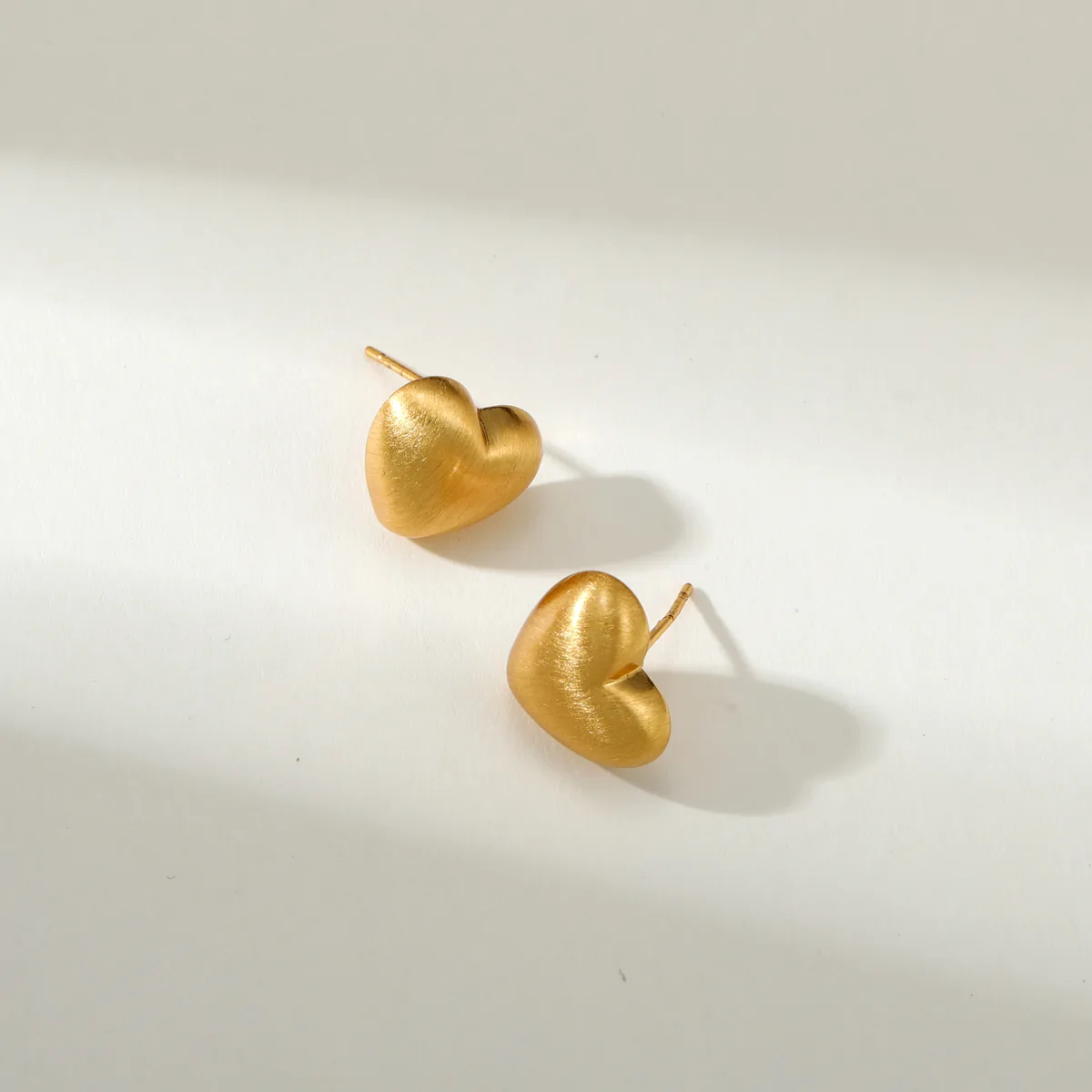 Rounded Heart Stud Earrings — view 1
