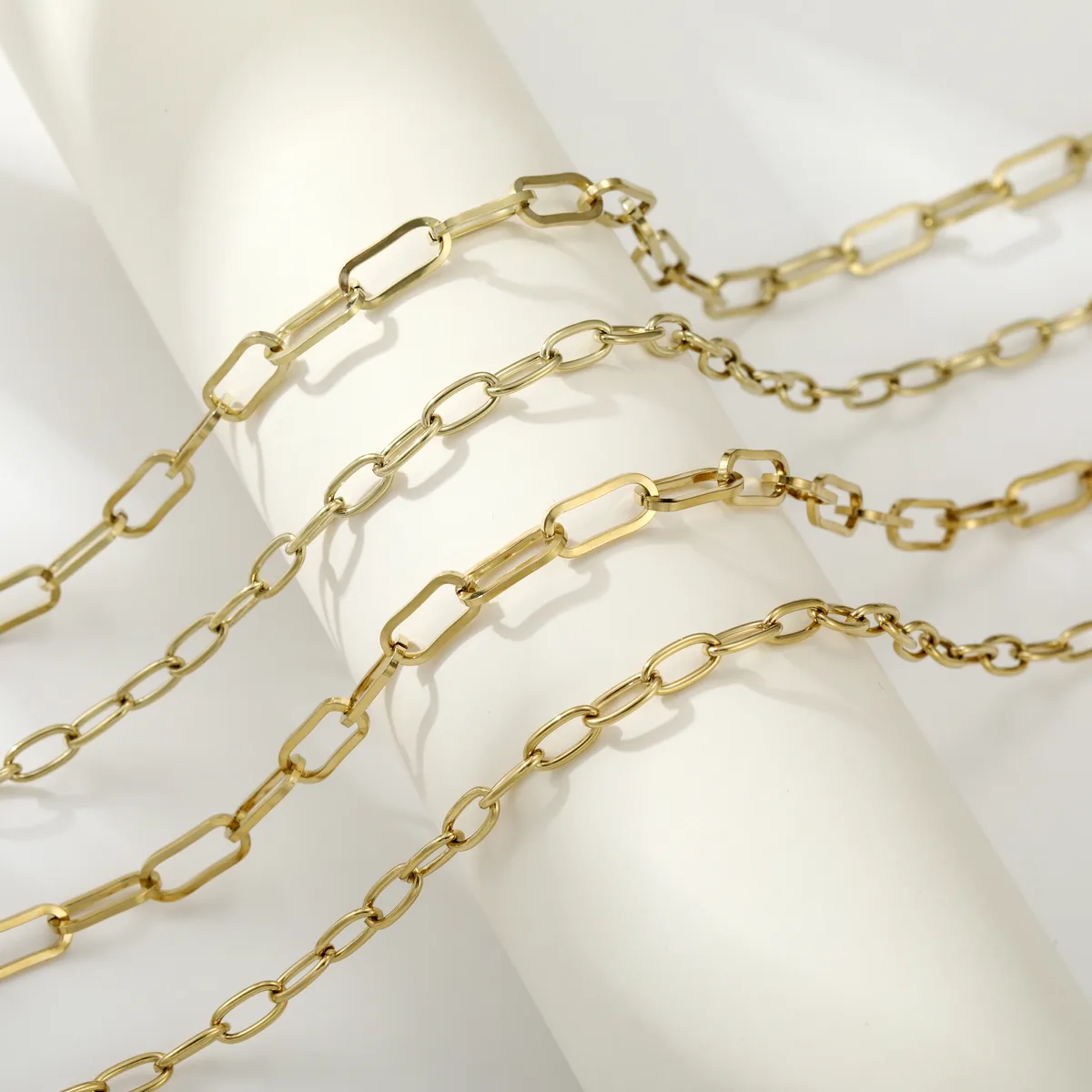 Rectangular Link Chain Necklace Set — view 1