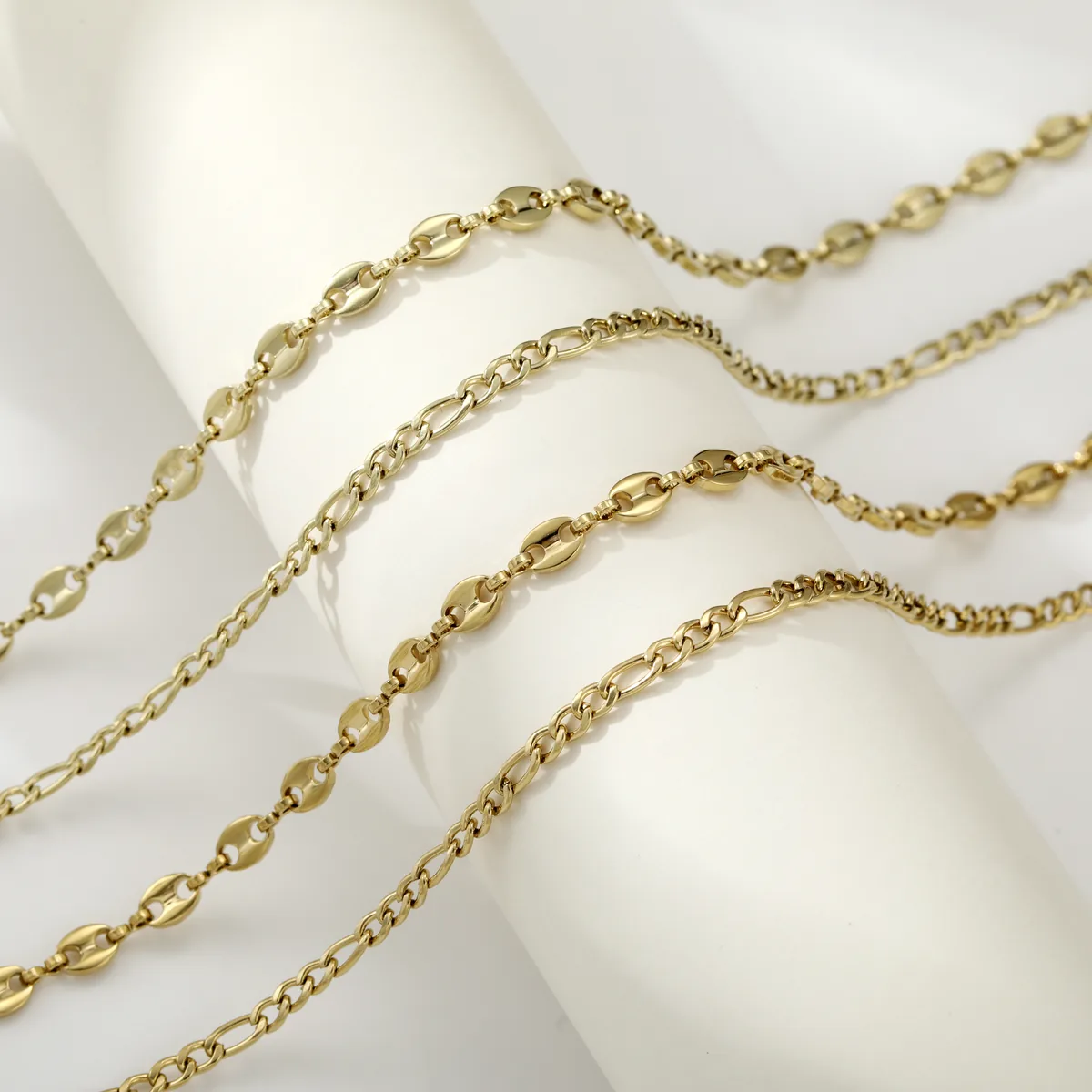 Mixed Curb Chain Necklace Set — view 1