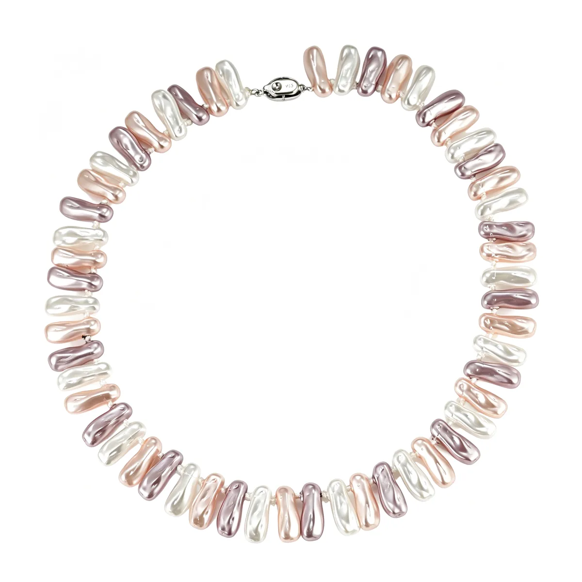 Pink Tube Bead Necklace — view 1