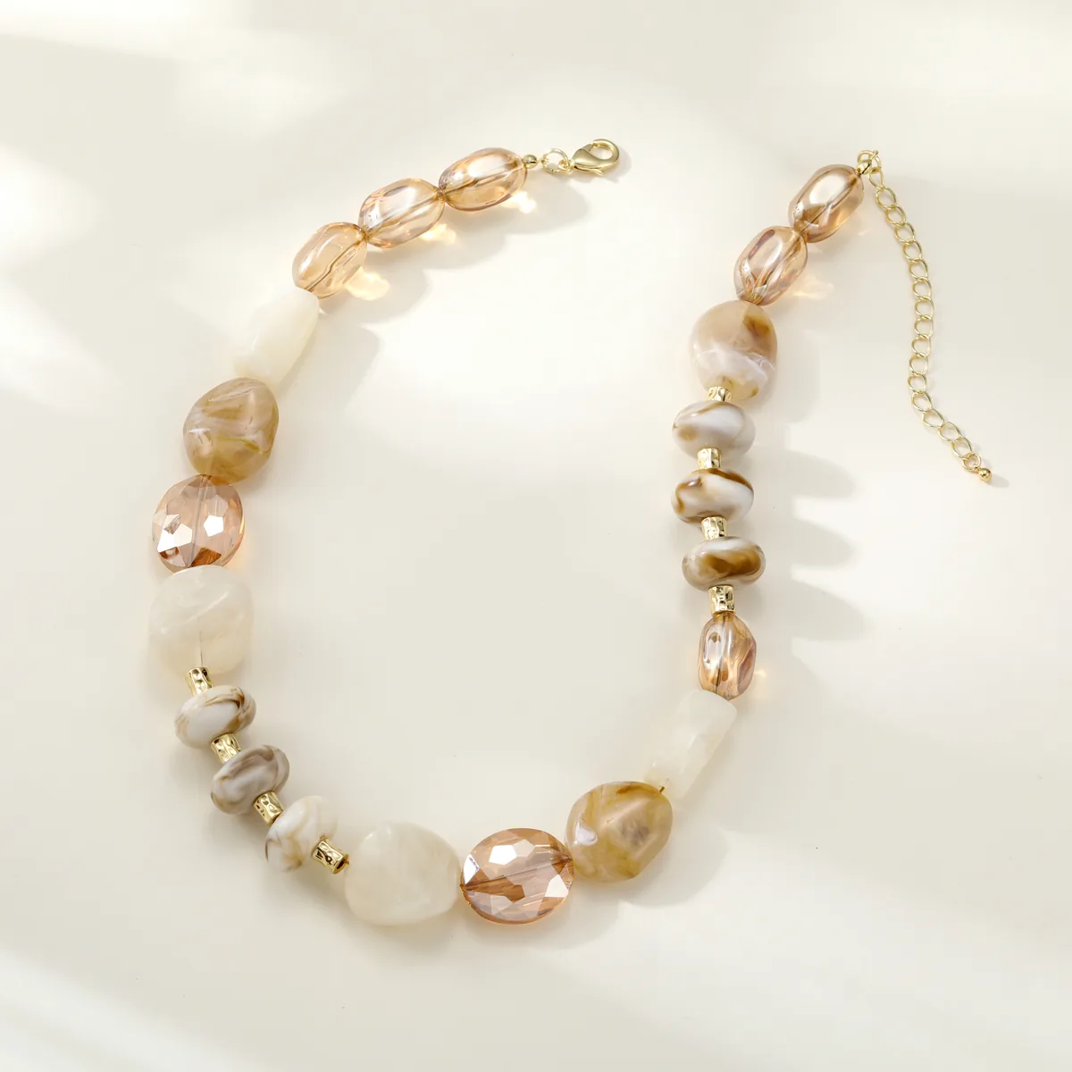 Champagne Mixed Bead Necklace — view 1
